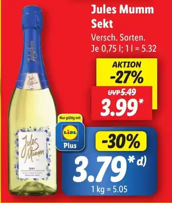 Lidl Jules Mumm Sekt 0,75 l Angebot