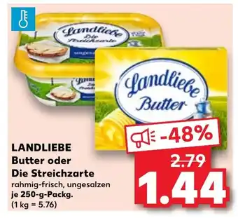 Kaufland LANDLIEBE Butter oder Die Streichzarte 250-g-Packg. Angebot