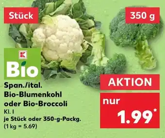 Kaufland Span./ital. Bio-Blumenkohl oder Bio-Broccoli 350 g Angebot