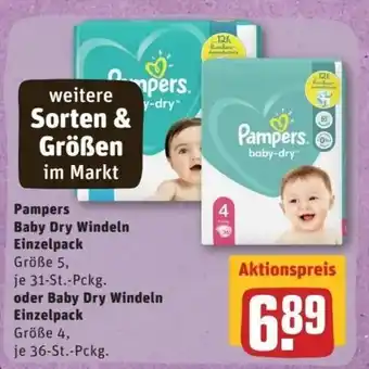 REWE Center Pampers Baby Dry Windeln Einzelpack Angebot