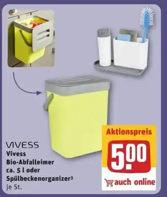 REWE Center Vivess Bio Abfalleimer ca. 5L oder Spülbeckenorganizer Angebot