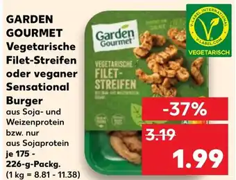 Kaufland GARDEN GOURMET Vegetarische Filet-Streifen oder veganer Sensational Burger 175-226 g Packg. Angebot