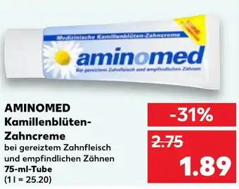 Kaufland AMINOMED Kamillenblüten-Zahncreme 75 ml Tube Angebot