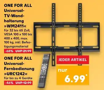 Kaufland ONE FOR ALL Universal- TV-Wand- halterung WM2411 Angebot