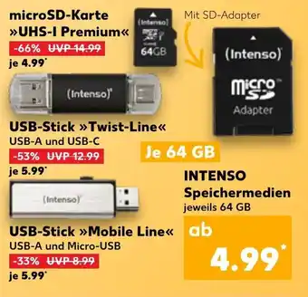 Kaufland INTENSO Speichermedien microSD-Karte UHS-I Premium Angebot