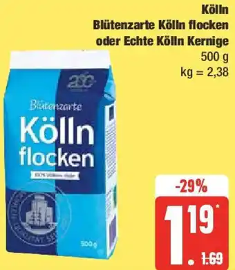 Edeka Kölln Blütenzarte Kölln flocken oder Echte Kölln Kernige 500 g Angebot