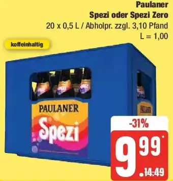 Edeka Paulaner Spezi oder Spezi Zero 20 x 0,5 L Angebot