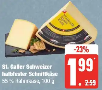 Edeka St. Galler Schweizer halbfester Schnittkäse 100 g Angebot