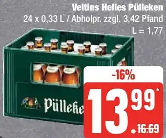 Edeka Veltins Helles Pülleken 24 x 0,33 L Angebot