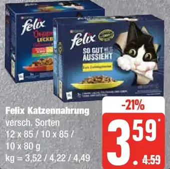 Edeka Felix Katzennahrung 12x85/10x85/10x80 g Angebot