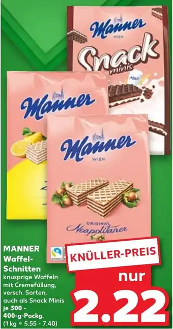 Kaufland MANNER Waffel-Schnitten 300-400 g Packg. Angebot