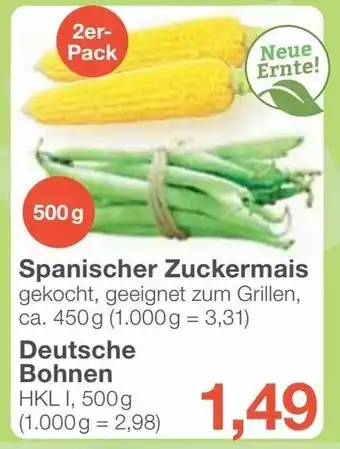 Jawoll Spanischer Zuckermais 450g oder Deutsche Bohnen 500g Angebot