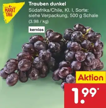 Netto Marken-Discount Trauben dunkel 500 g Schale Angebot