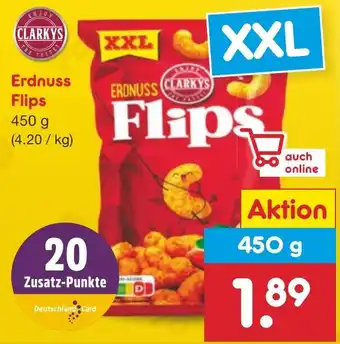 Netto Marken-Discount CLARKYS Erdnuss Flips 450 g Angebot