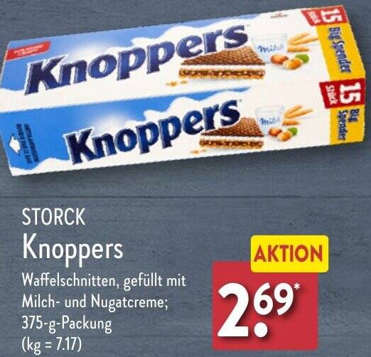 STORCK Knoppers 375 g Packung Angebot bei Aldi Nord