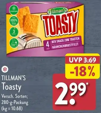 Aldi Nord TILLMAN'S Toasty 280 g Packung Angebot