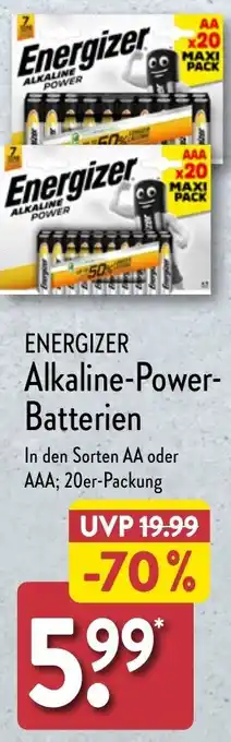 Aldi Nord ENERGIZER Alkaline-Power Batterien 20er Packung Angebot