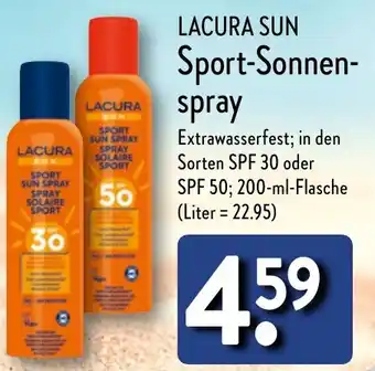 Aldi Nord LACURA SUN Sport Sonnenspray 200 ml Flasche Angebot