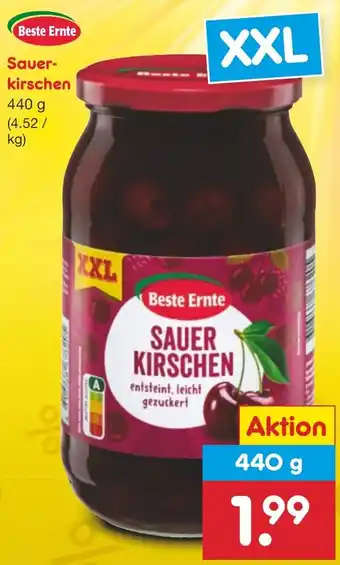 Netto Marken-Discount Beste Ernte Sauerkirschen 440 g Angebot