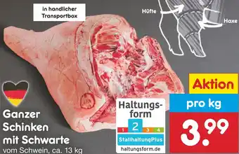 Netto Marken-Discount Ganzer Schinken mit Schwarte ca. 13 kg Angebot