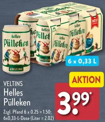 Aldi Nord VELTINS Helles Pülleken 6x0,33 L Angebot