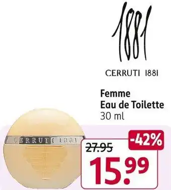 Rossmann CERRUTI 1881 Femme Eau de Toilette 30 ml Angebot