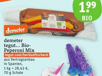 tegut demeter tegut Bio-Peperoni Mix 70 g Schale Angebot