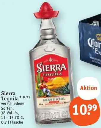 tegut Sierra Tequila 0,7 L Flasche Angebot