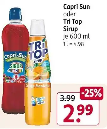 Rossmann Capri Sun oder Tri Top Sirup 600 ml Angebot