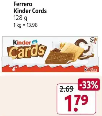 Rossmann Ferrero Kinder Cards 128 g Angebot