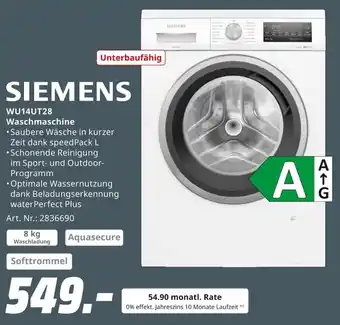 MediaMarkt SIEMENS WU14UT28 Waschmaschine Angebot