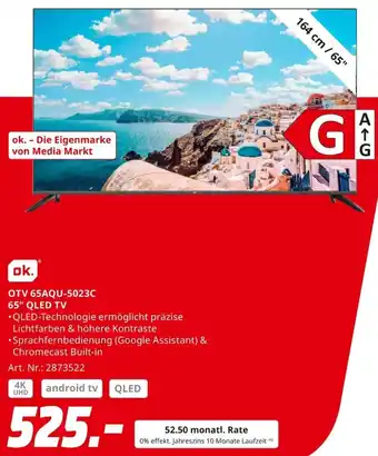 MediaMarkt ok. OTV 65AQU-5023C 65" QLED TV Angebot