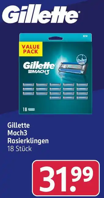 Rossmann Gillette Mach3 Rasierklingen 18 Stück Angebot