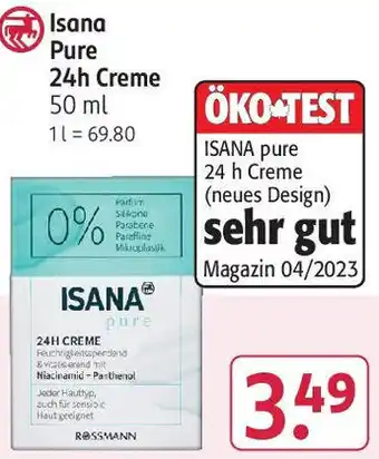 Rossmann Isana Pure 24h Creme 50 ml Angebot