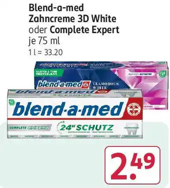 Rossmann Blend-a-med Zahncreme 3D White oder Complete Expert 75 ml Angebot