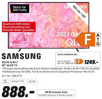 MediaMarkt SAMSUNG GQ 65 Q 60 C 65" QLED TV Angebot