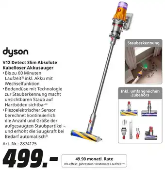 MediaMarkt dyson V12 Detect Slim Absolute Kabelloser Akkusauger Angebot