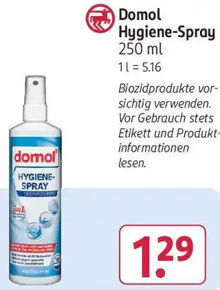 Rossmann Domol Hygiene-Spray 250 ml Angebot