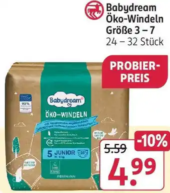 Rossmann Babydream Öko-Windeln Größe 3-7, 24-32 Stück Angebot