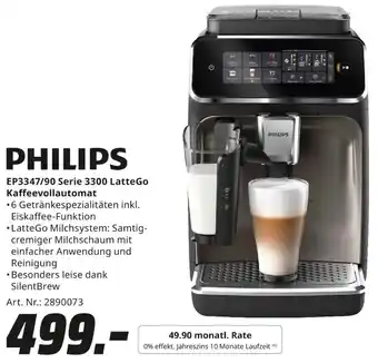 MediaMarkt PHILIPS EP3347/90 Serie 3300 Latte Go Kaffeevollautomat Angebot