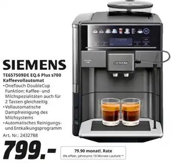 MediaMarkt SIEMENS TE657509DE EQ.6 Plus s700 Kaffeevollautomat Angebot