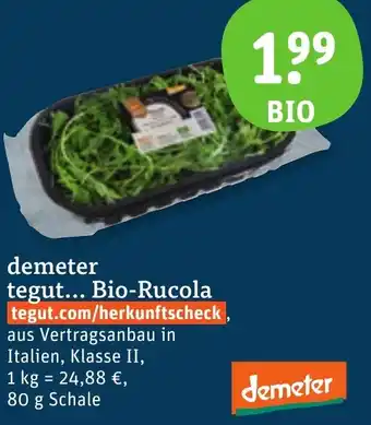 tegut demeter tegut... Bio-Rucola t 80 g Schale Angebot