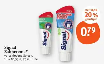 tegut Signal Zahncreme 75 ml Tube Angebot