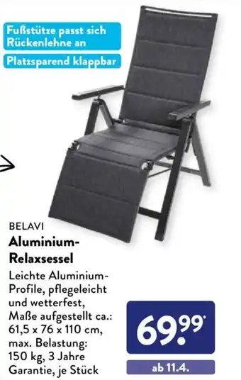 Aldi Süd BELAVI Aluminium- Relaxsessel Angebot