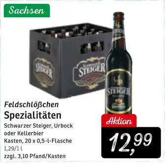 KONSUM Feldschlößchen Spezialitäten Schwarzer Steiger, Urbock oder Kellerbier 20*500ml Angebot