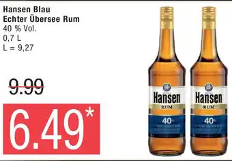 Marktkauf Hansen Blau Echter Übersee Rum 0,7 L Angebot