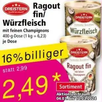 Norma DREISTERN Ragout fin/ Würzfleisch 400 g Dose Angebot