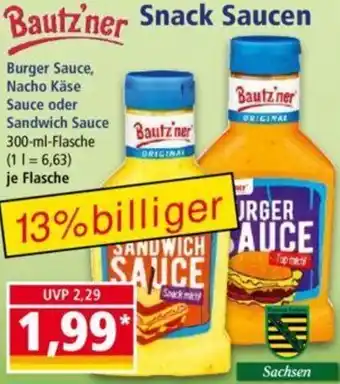 Norma Bautz'ner Snack Saucen 300 ml Flasche Angebot