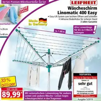 Norma LEIFHEIT Wäscheschirm Linomatic 400 Easy Angebot