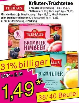 Norma TEEHAUS Kräuter/Früchtetee 38/40 Beutel Angebot